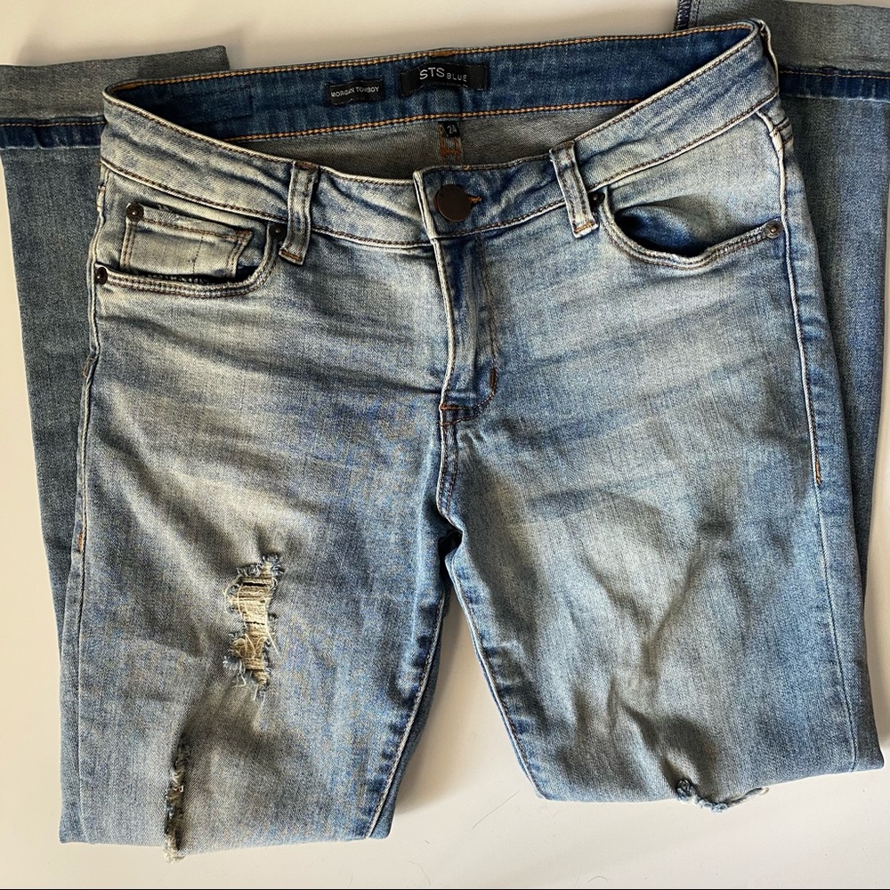 STS Sz 24 “Morgan Tomboy” Distressed Grunge Denim - Picture 3 of 6